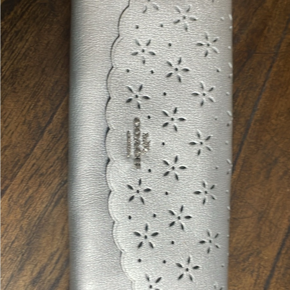Coach Metallic Silver Floral Wallet